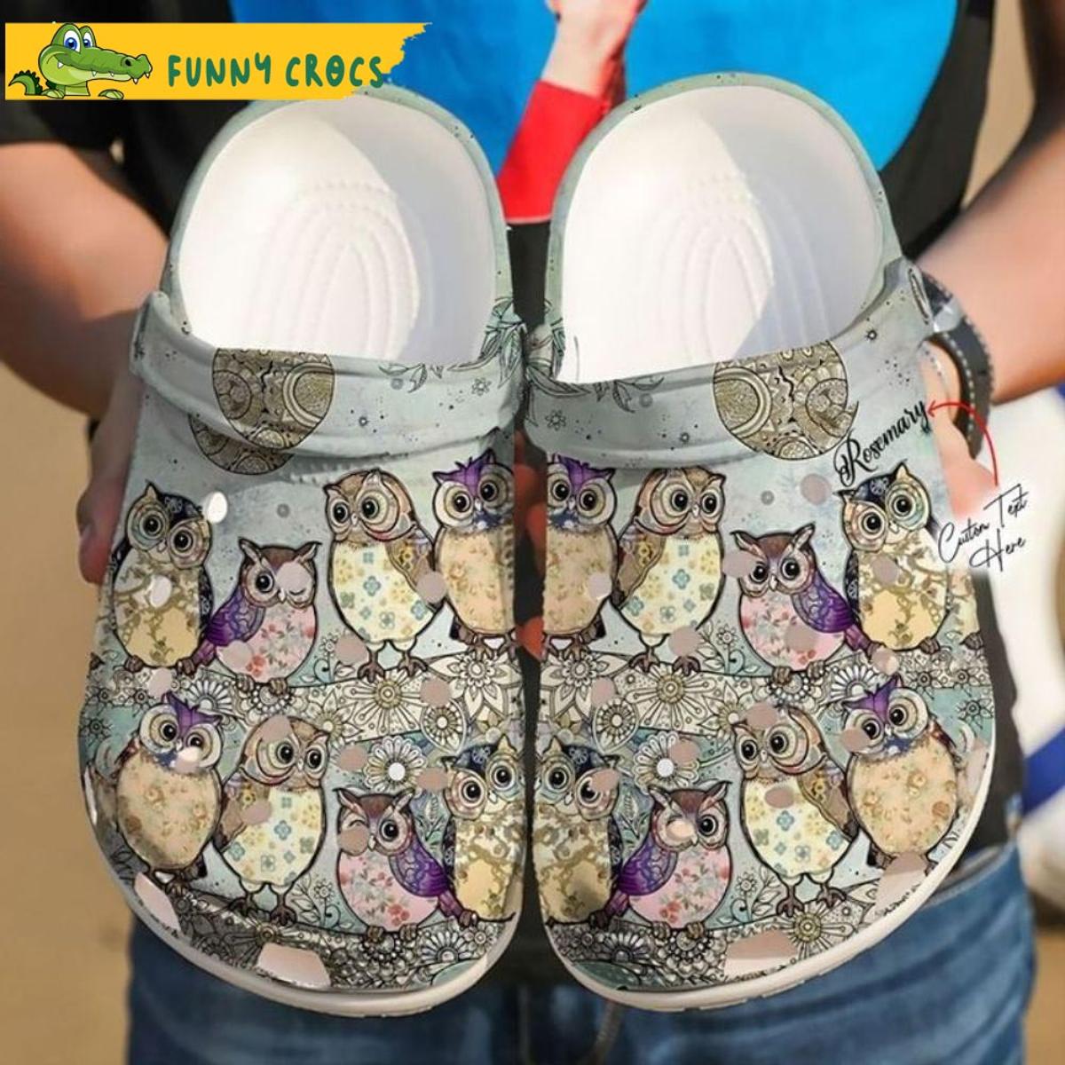 Owl Floral Crocs Slippers