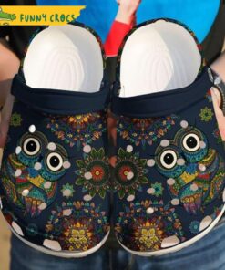 Owl Floral Crocs Slippers