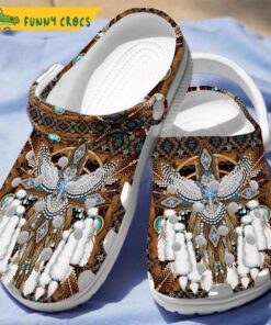 Native Pride Feather Symbol Wolf Crocs Clog Shoes