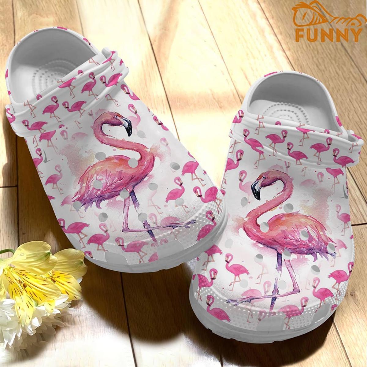 Pinky Flamingo Lovers Crocs Slippers