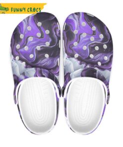Purple 80s Retro Groovy Marble Crocs Slippers
