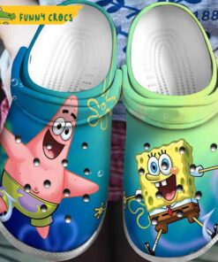 Crazy Patrick Star And Spongebob Crocs Slippers