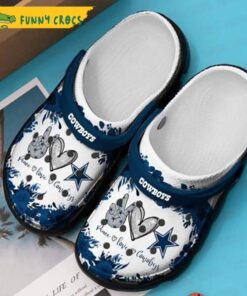 Peace Love And Dallas Cowboys Crocs Shoes