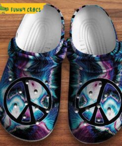 Peace Symbol Tie Dye Crocs Sandals