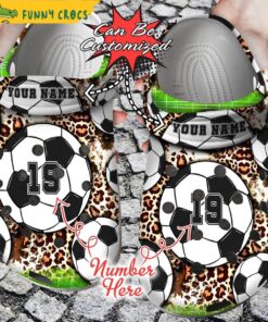 Personalized American Leopard Soccer Crocs Clog Shoes