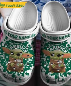 Personalized Baby Yoda Starbucks Crocs Clog