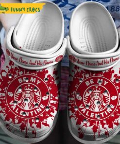 Personalized Be My Valentine Starbucks Crocs Slippers