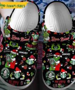 Personalized Christmas Grinch Starbucks Crocs Clog Shoes