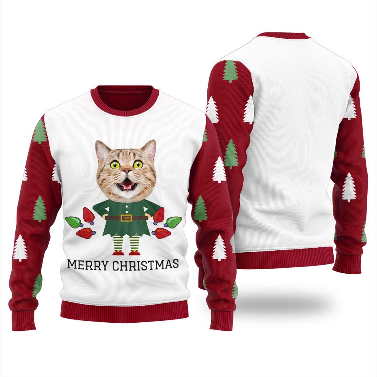 Personalized Cat Christmas Sweater