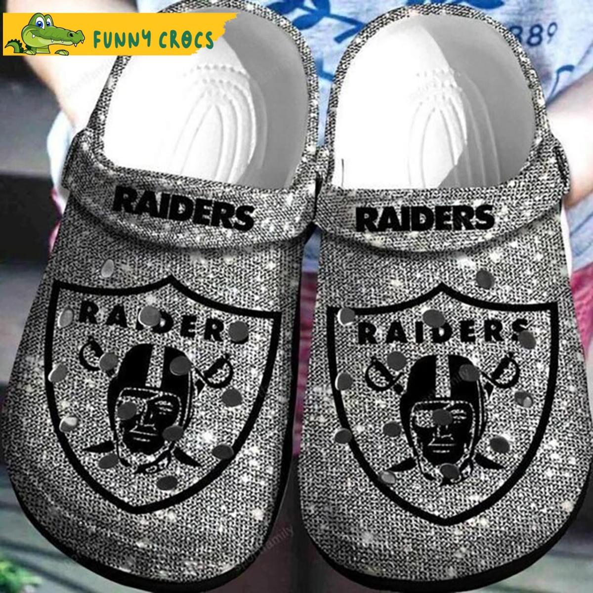 Personalized Las Vegas Raiders Mascot Ripped Flag Crocs Sandals