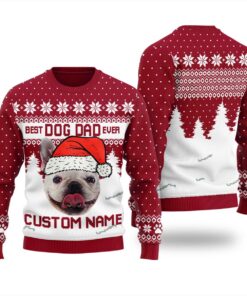 Personalized Dog Dad Christmas Sweater