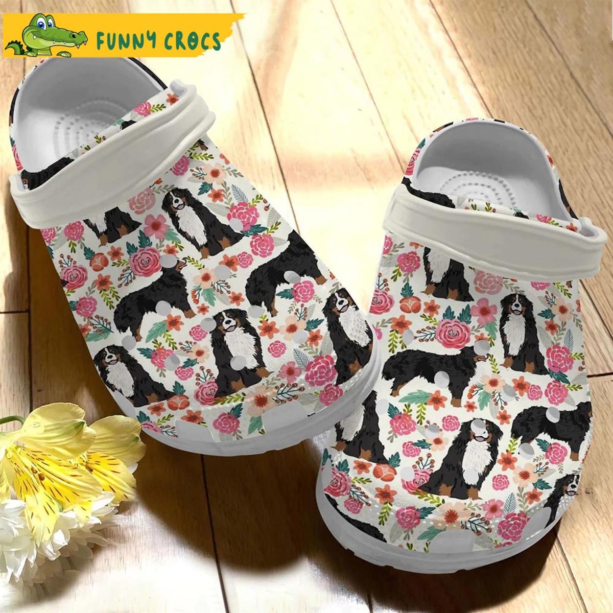 Bernese Mountain Flower Dog Crocs Shoes