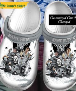 Personalized Las Vegas Raiders Ripped Zebra Print Crocs Slippers