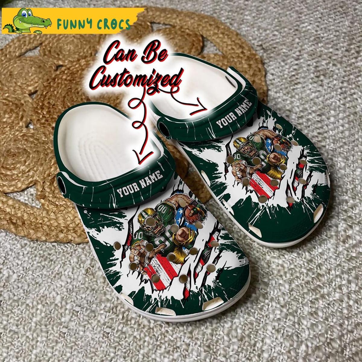 Polynesian Tribal Design Green Bay Packers Crocs Clog Shoes