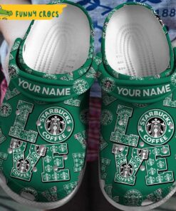 Personalized I Love Starbucks Coffee Crocs Shoes