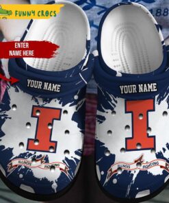 Personalized Illinois Fighting Ncaa Football Crocs Shoes