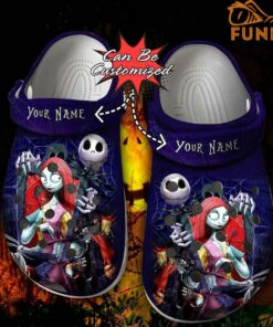 Personalized Jack And Sally In Love Halloween Crocs Shoes