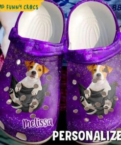 Personalized Jack Russell Terrier Puppy Crocs Sandals