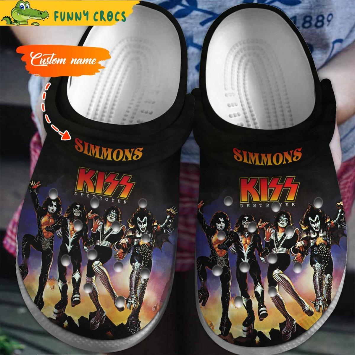 Rock Band Kiss White Crocs Clog Shoes