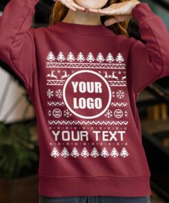 Personalized Logo And Slogan Ugly Sweater