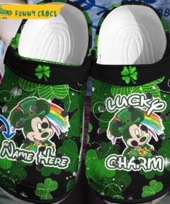Personalized Mickey Mouse Lucky St Patricks Day Disney Crocs Clog Shoes