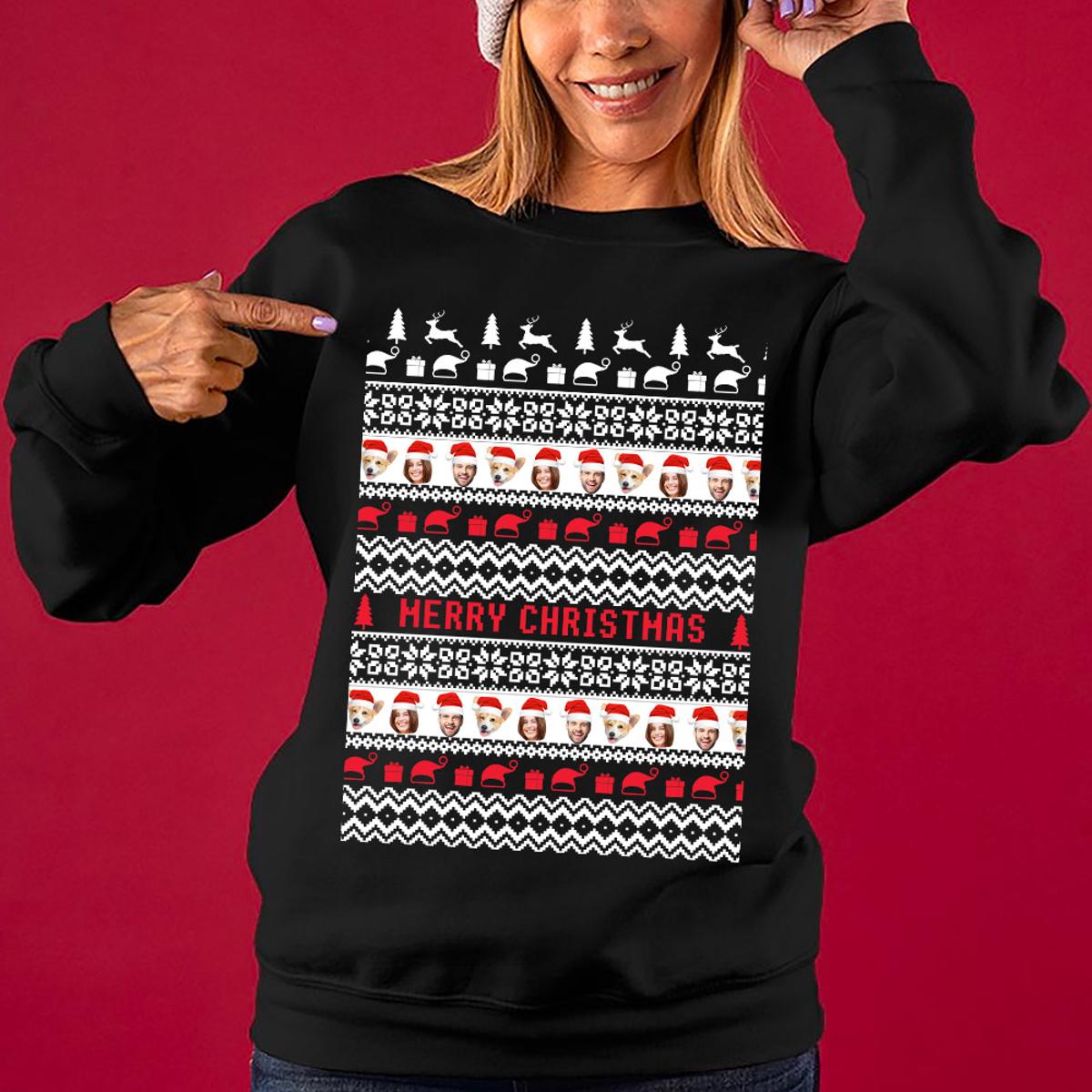 Grandma Squad Custom Face Ugly Christmas Sweater