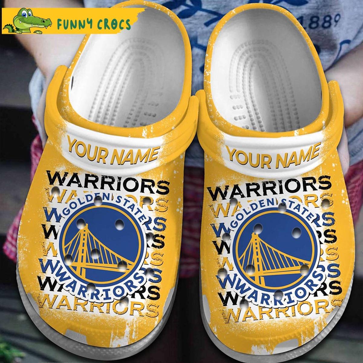 Golden State Warriors Nba White Crocs Clog Shoes