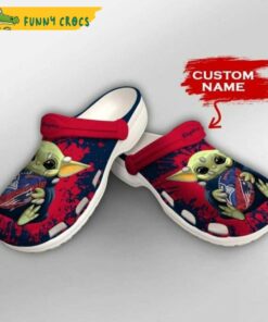 Personalized New England Patriots Nfl Baby Yoda Crocs Sandals