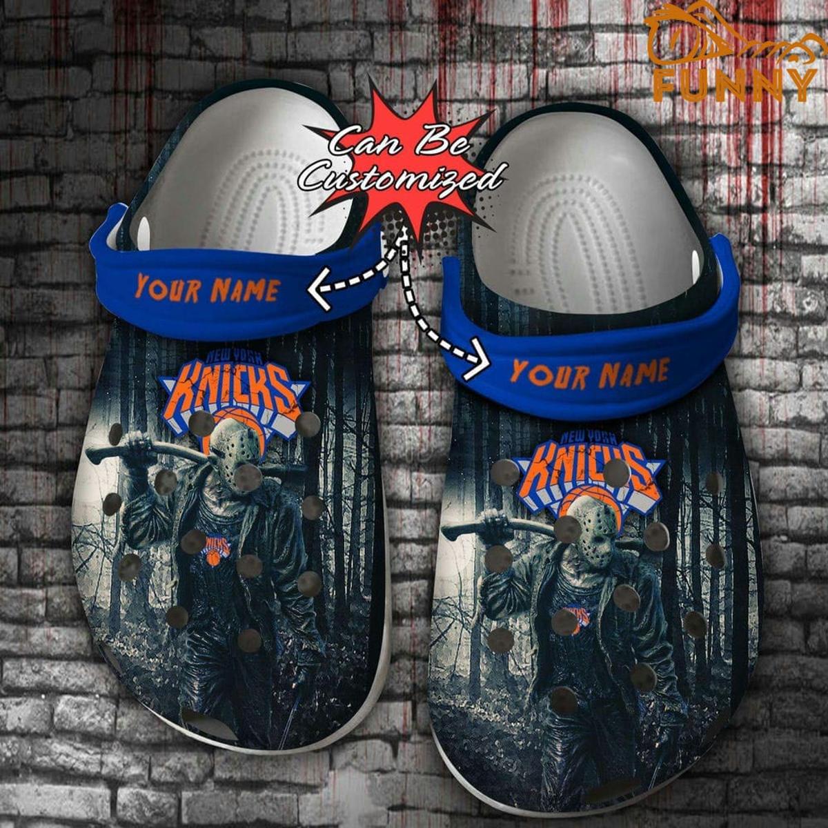 Personalized New York Knicks Crocs Friday The 13th Halloween Gifts