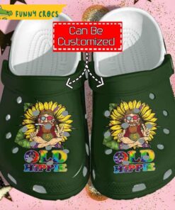 Personalized Old Hippie Sunflower Weed Crocs Clog