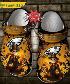 Personalized Philadelphia Eagles Halloween Light Nightmare Before Christmas Crocs Clogs
