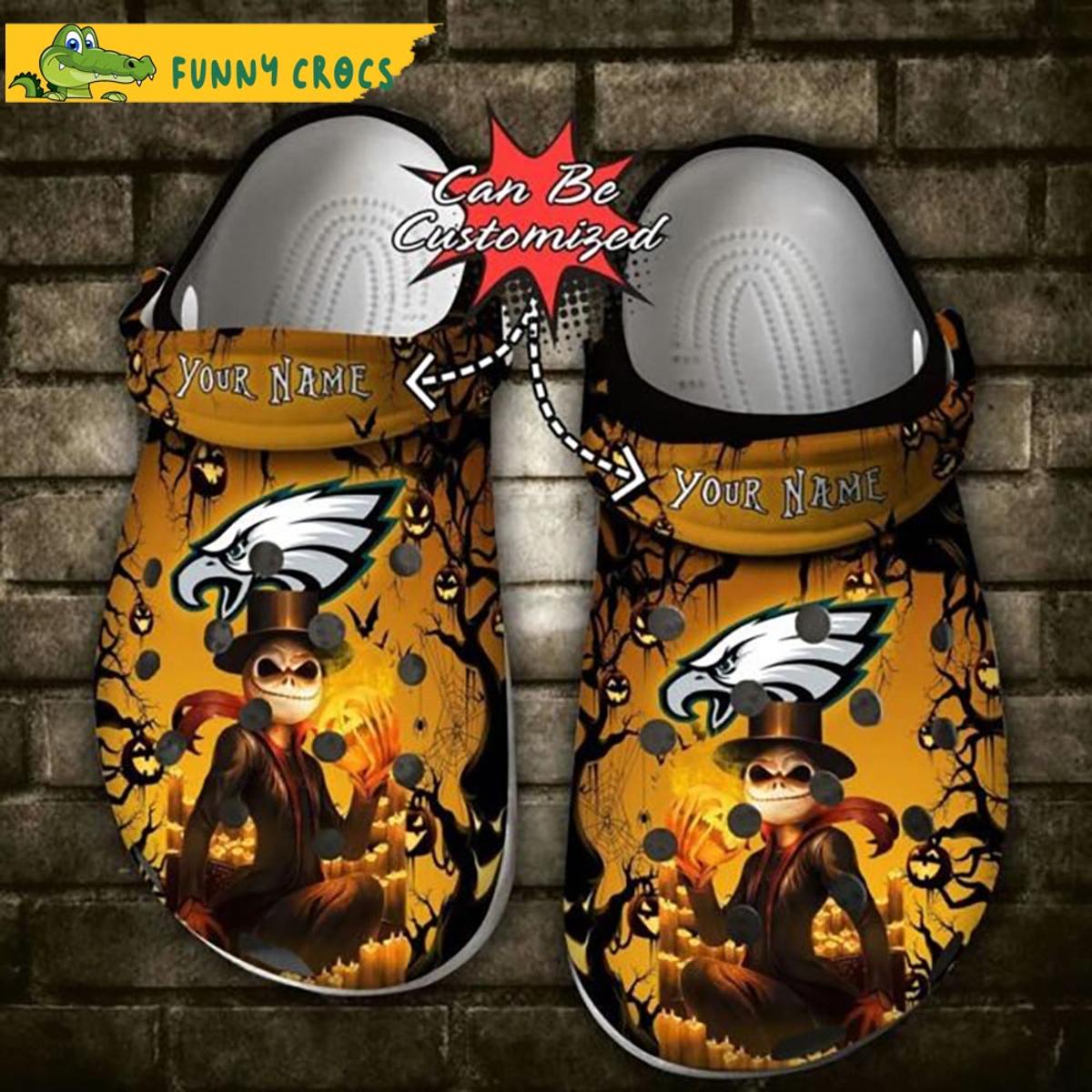 Personalized Philadelphia Eagles Sugar Skull Crocs Shoes