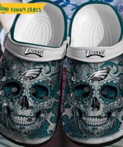 Personalized Philadelphia Eagles Sugar Skull Crocs Shoes