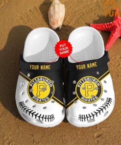 Pittsburgh Pirates Black-white Mlb Crocs Shoes