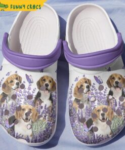 Personalized Purple Beagle Crocs Slippers