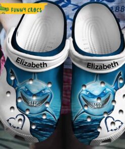 Custom Name Blue Shark Crocs Slippers