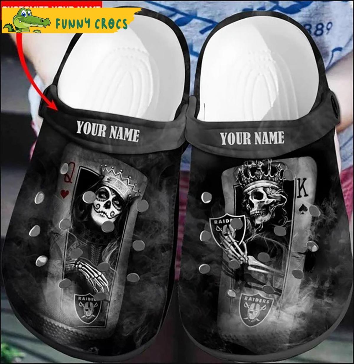 Personalized Las Vegas Raiders Ripped Zebra Print Crocs Slippers