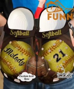 Personalized Softball Crocs, Custom Number Women For Men