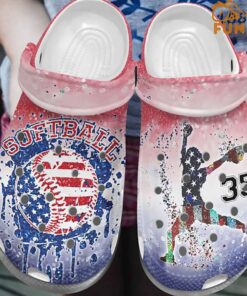 Personalized Softball Player Number Crocs Sandals