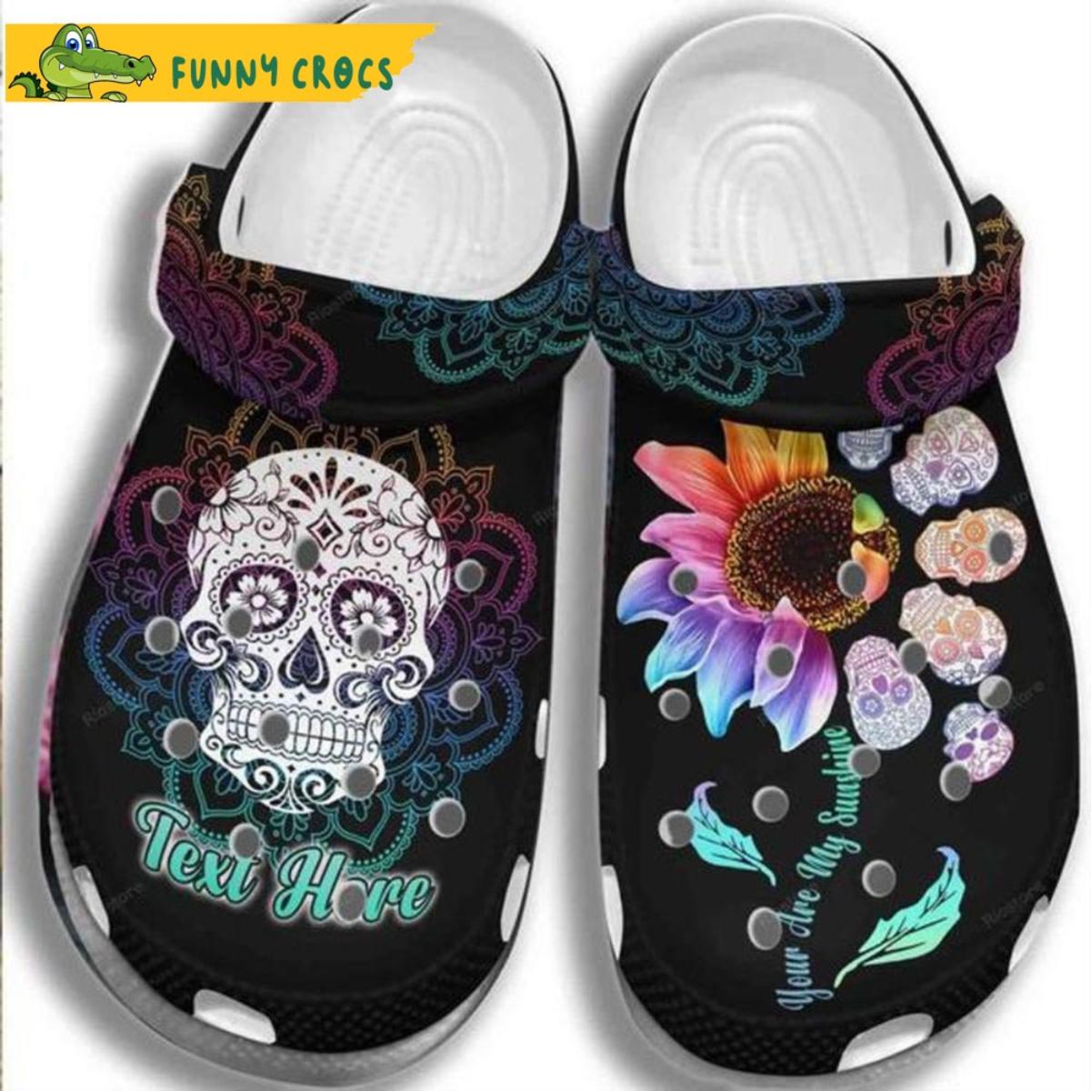 Nurses Sugar Skull Flower Death Bone Crocs