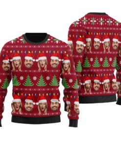 Personalized Ugly Sweater Couple Faces