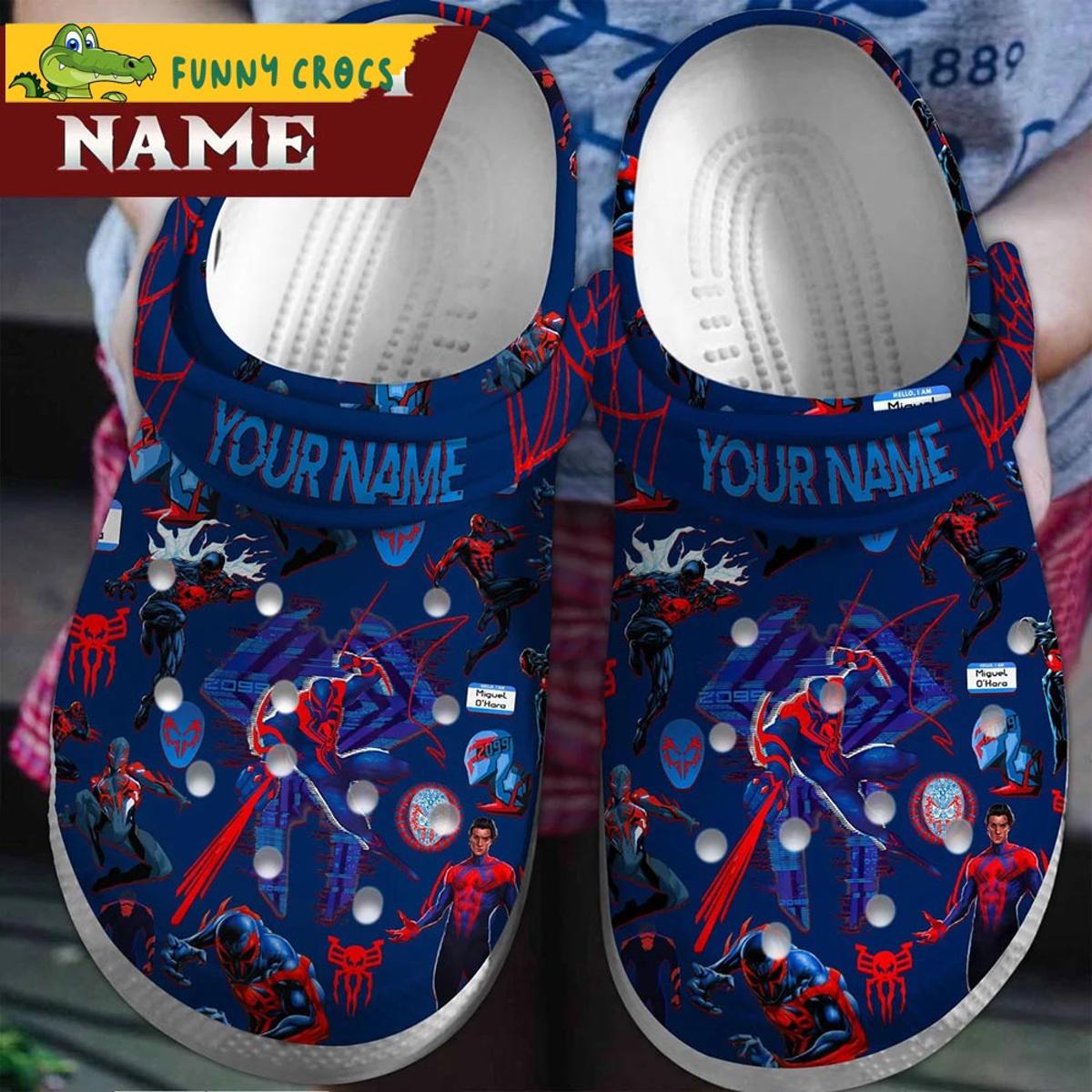 Funny White Custom Name Spider Man Crocs Shoes