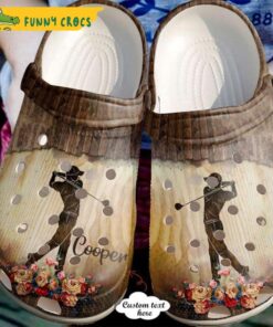 Personalized Wooden Band Golf Crocs Sandals