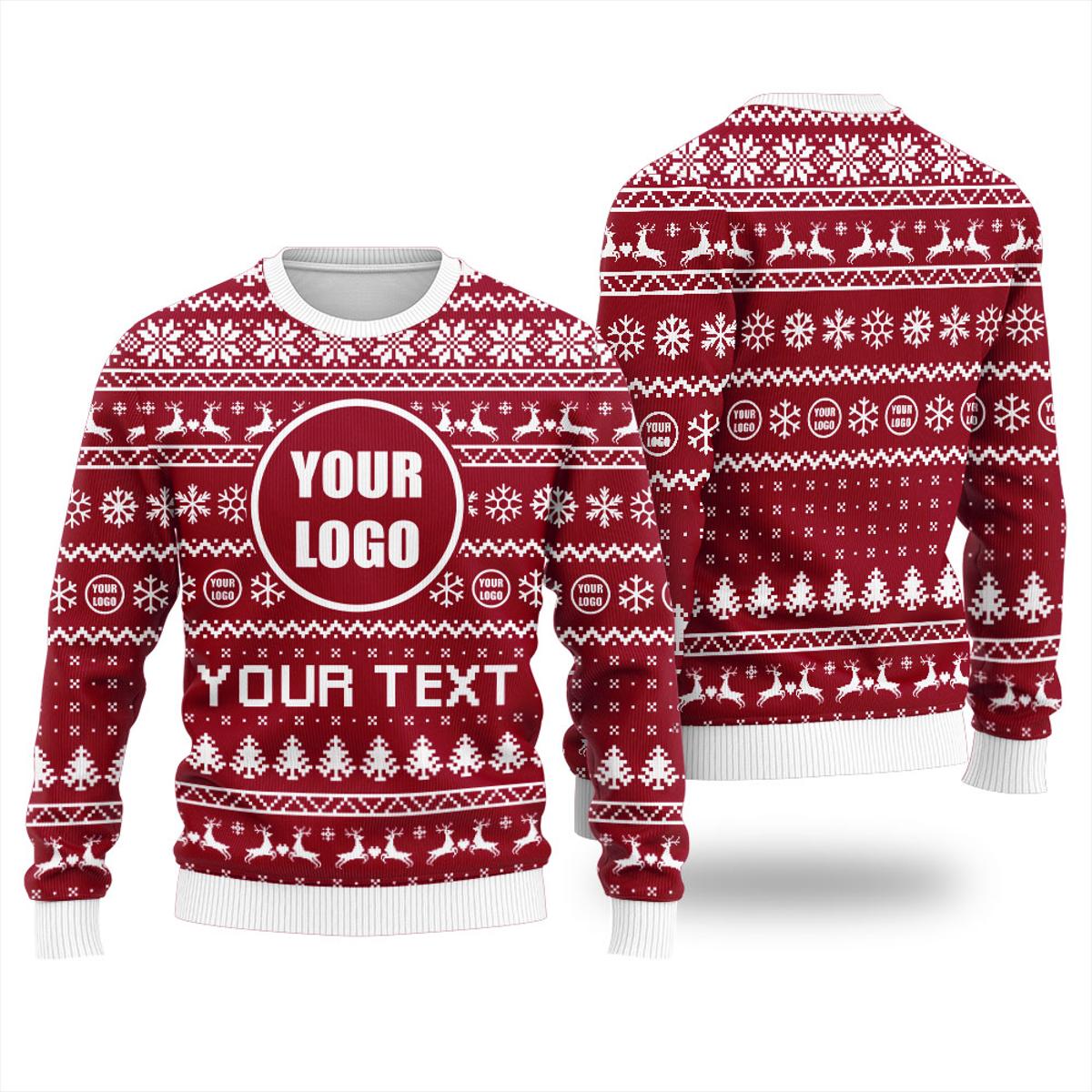 Personalized Logo And Slogan Ugly Sweater