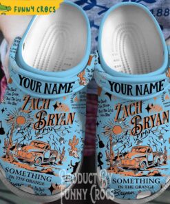 Personalized Zach Bryan Something In The Orange Music Blue Crocs Slippers