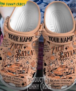 Personalized Zach Bryan Something In The Orange Music Brown Crocs Shoes