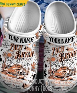 Personalized Zach Bryan Something In The Orange Music White Crocs Slippers