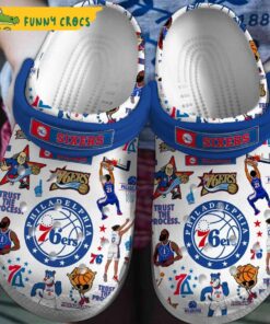 Philadelphia 76ers Nba White Crocs Shoes