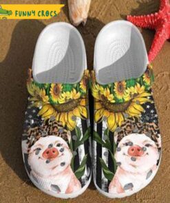 Pig Lady Sunflower Floral Crocs Sandals