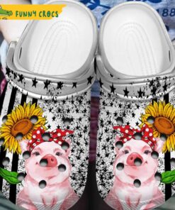 Pig Sunflower American Garden Crocs Shoes